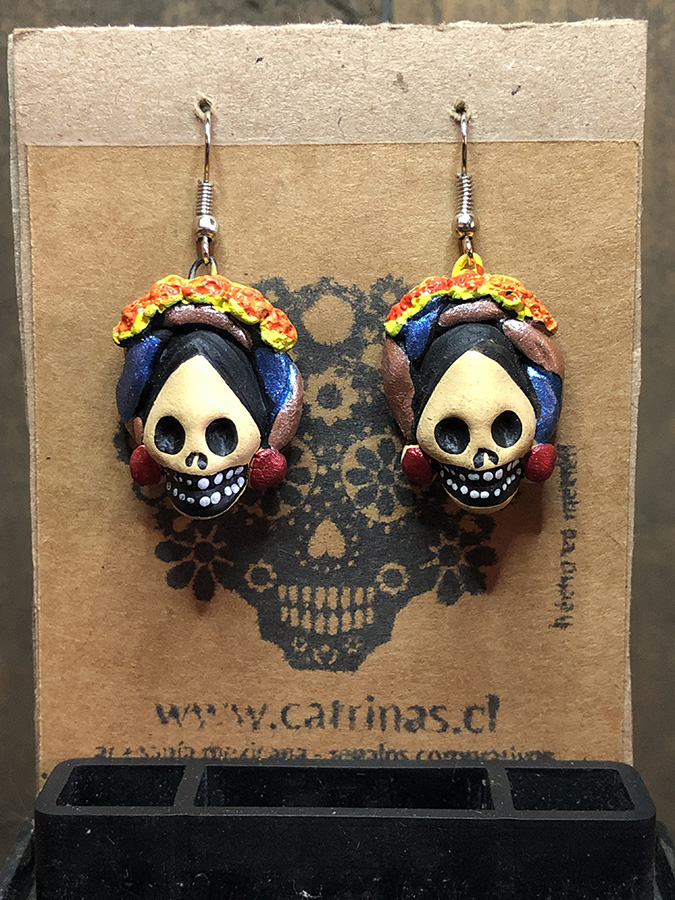 Arete Calavera Catrina Cempasúchil AR06 – ? Catrinas | Artesanía y Cultura  Mexicana en Chile